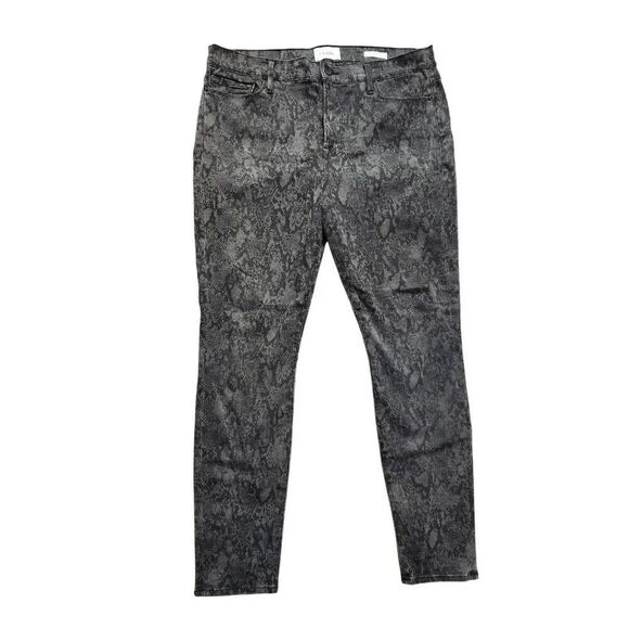 Frame Denim Denim - Frame 'Le Skinny de jeanne' womens jeans 34x29 black Tonal Python Stretch